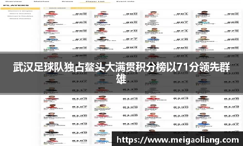 武汉足球队独占鳌头大满贯积分榜以71分领先群雄